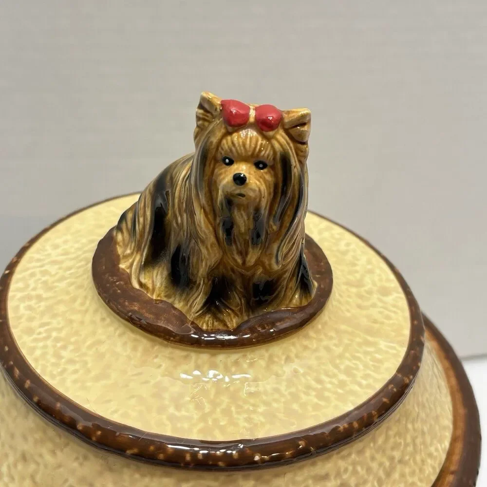 Yorkie Terrier Dog Stoneware Treat Jar Canister Tail Waggin Bradford Exchange 07